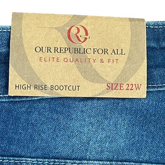 Our Republic for All High Rise Bootcut Jeans Size 22W Embellished Pockets - Picture 10 of 10